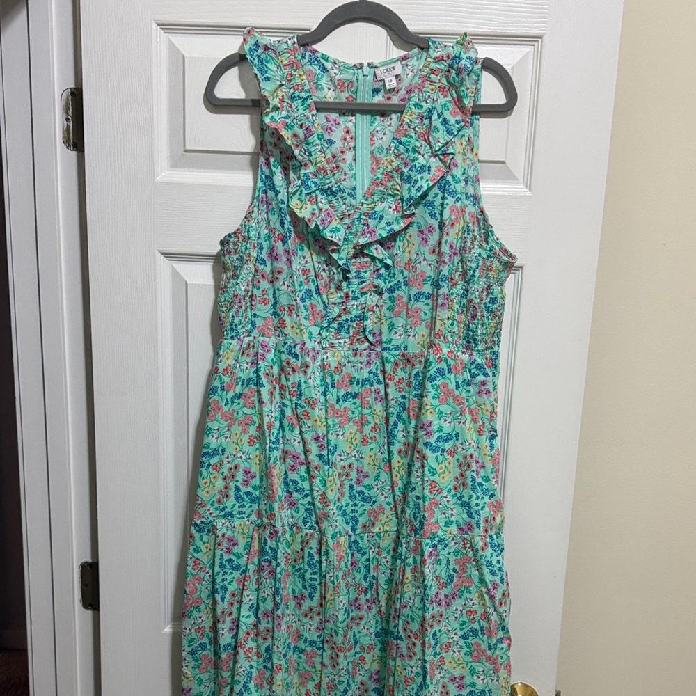 J. Crew Mint Floral Dress